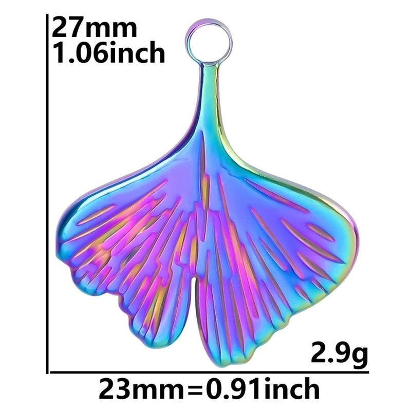 3 Pieces Casual Minimalist Ginkgo Leaf 304 Stainless Steel 18K Gold Plated Pendant Necklace Necklace Pendant