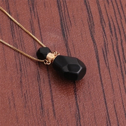 Fashion Semi-precious Stone Flame-shaped Perfume Bottle Alloy Necklace