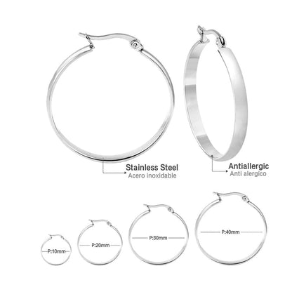 Fashion Circle Stainless Steel Plating Earrings 1 Pair