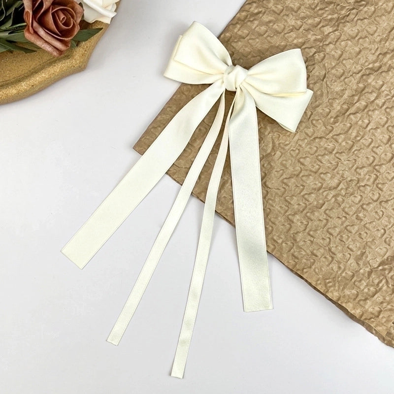 Sweet Girl Bow Ribbon Hairpin Japanese And Korean Style Simple High Sense Back Head Hairpin Internet Celebrity Hair Accessories