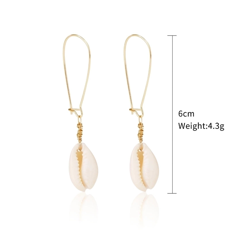 Fashion Shell Shell Inlaid Shell Artificial Pearls Women\'s Earrings 1 Pair