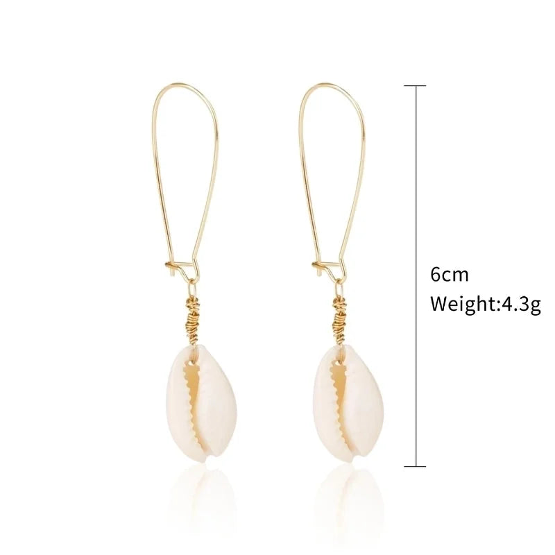 Fashion Shell Shell Inlaid Shell Artificial Pearls Women\'s Earrings 1 Pair