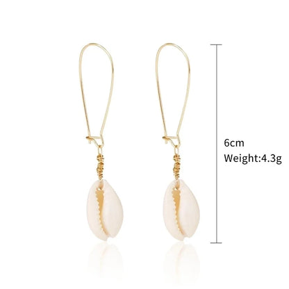 Fashion Shell Shell Inlaid Shell Artificial Pearls Women\'s Earrings 1 Pair