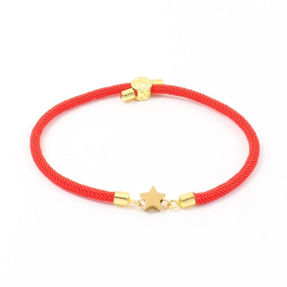 Elegant Minimalist Classic Style Star 304 Stainless Steel Nylon Twisted Rope Chain Bracelets In Bulk