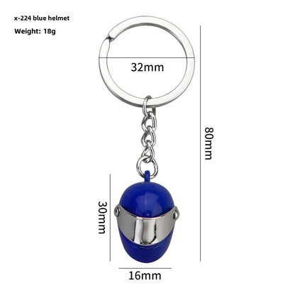 Simulation Cool Helmet Motorcycle Suit Keychain Metal Helmet Keychain Pendant Motorcycle Keychain