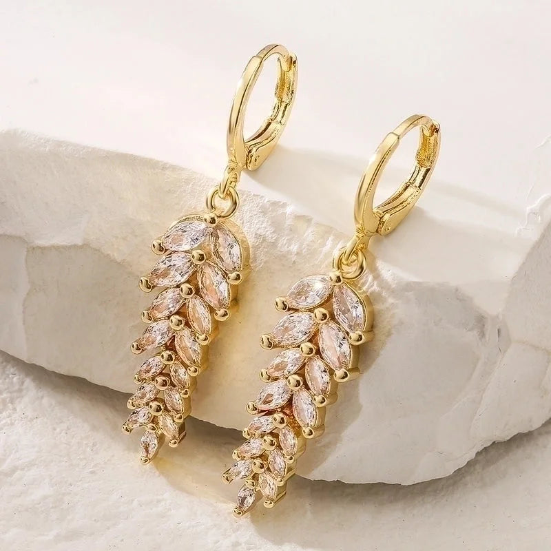 1 Pair Minimalist Leaf Copper Earrings