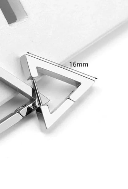 1 Piece Minimalist Solid Color Plating Stainless Steel Silver Plated Earrings