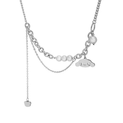 Love Stitching Pearl Japanese And Korean Necklace Design High-grade Light Luxury Niche Clavicle Chain New Women\'s Necklace