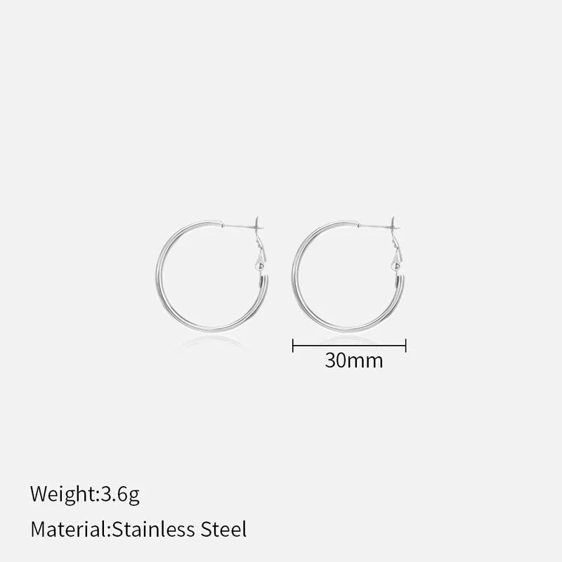 1 Pair Minimalist Solid Color Plating 304 Stainless Steel Stainless Steel Earrings
