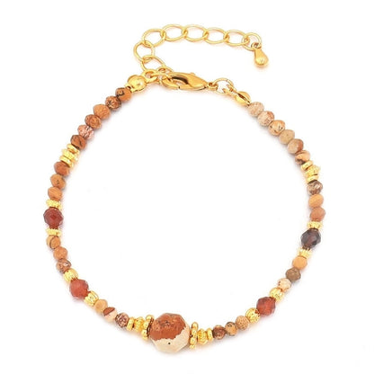 Natural Stone Copper Beaded Irregular Bracelets