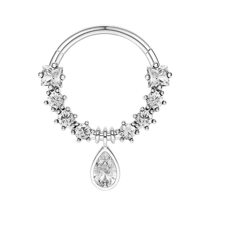 1 Piece Nose Rings & Studs Minimalist Classic Style Solid Color 304 Stainless Steel Inlay Nose Rings & Studs