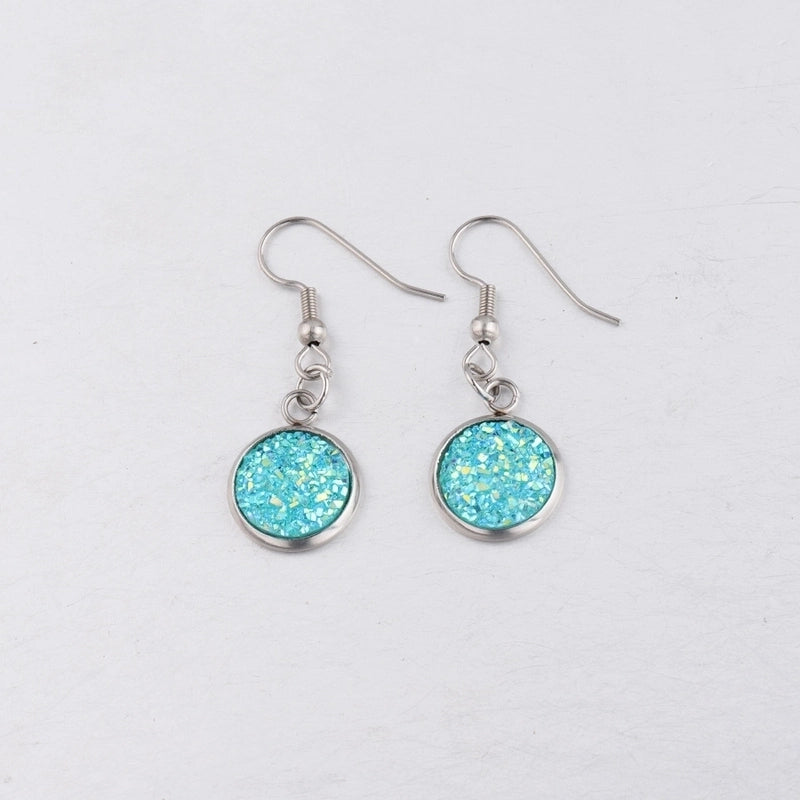 5 Pieces Minimalist Round Stainless Steel Resin Resin None Drop Earrings