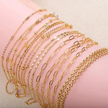 Sweet Water Droplets Heart Shape Gold Plated Artificial Crystal Copper Necklace