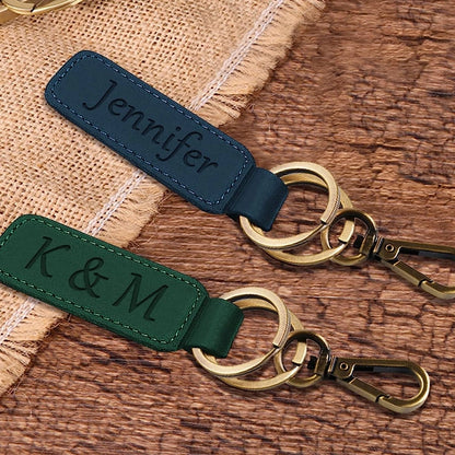 Vintage Leather Keychain Pendant Car Keychain Tag Lock Accessories Office Culture Accessories