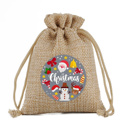 Christmas Nordic Style Cute Modern Style Christmas Tree Snowman Snowflake Imitated Hemp Party Festival Candy Bag