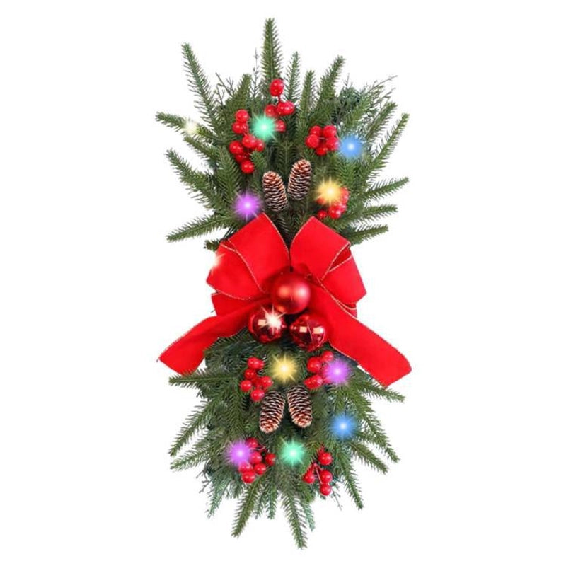 Christmas Retro Pine Cones Bow Knot Plastic Party Garlands