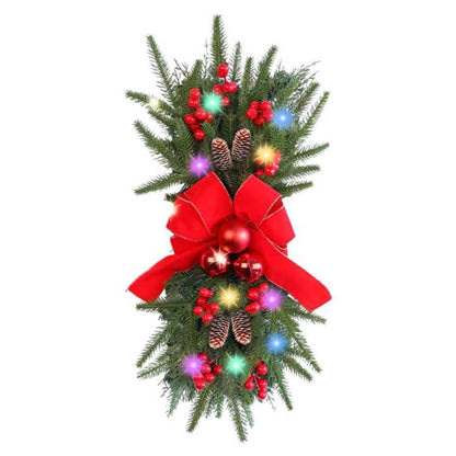 Christmas Retro Pine Cones Bow Knot Plastic Party Garlands