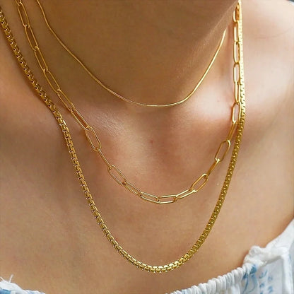 Hip-Hop Hawaiian Tropical Solid Color 304 Stainless Steel Three Layer Necklace