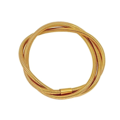 Minimalist Geometric 304 Stainless Steel 18K Gold Plated Bangle In Bulk