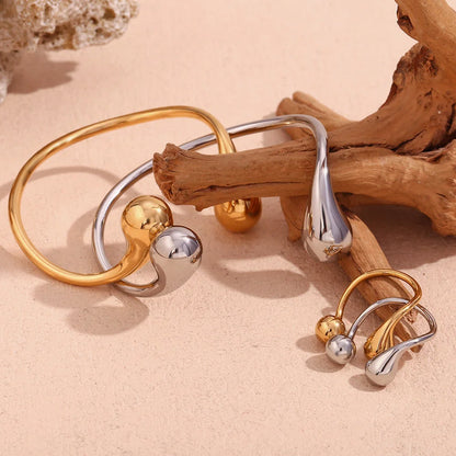 Fashion Irregular Stainless Steel 18K Gold Plated Bangles