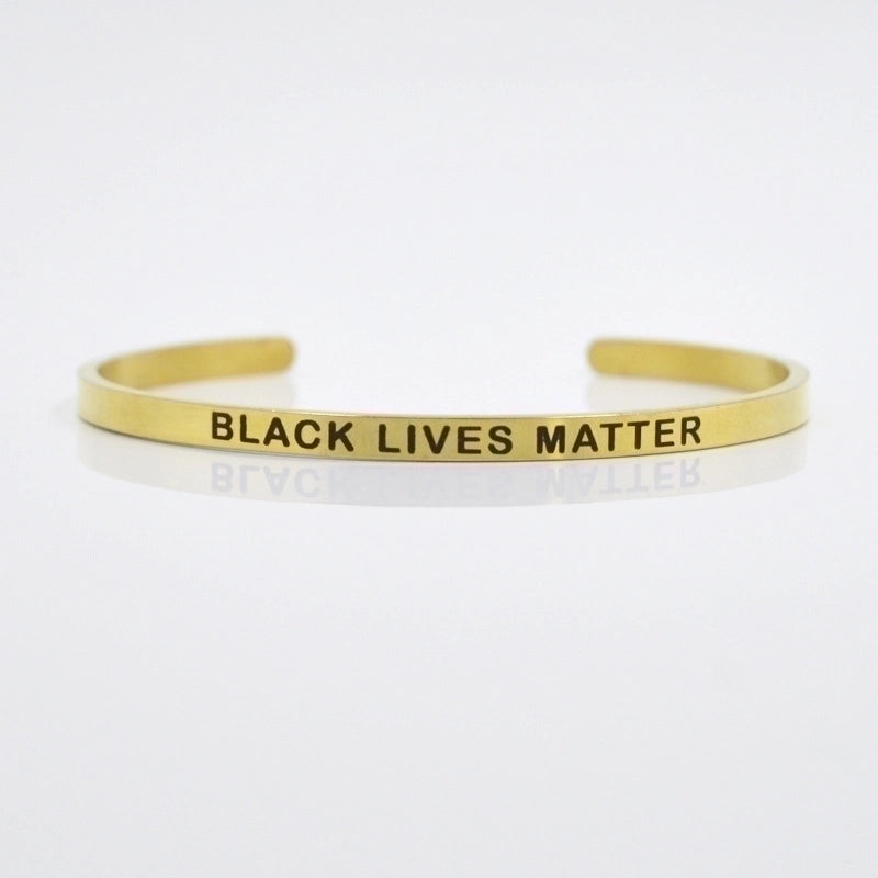 Minimalist Letter Stainless Steel Bangle