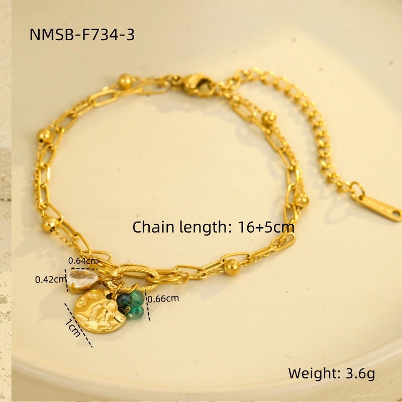 Casual Elegant Geometric 304 Stainless Steel Paperclip Chain Cable Chain Bracelets In Bulk