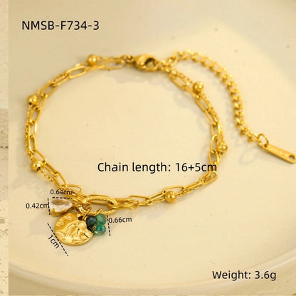 Casual Elegant Geometric 304 Stainless Steel Paperclip Chain Cable Chain Bracelets In Bulk