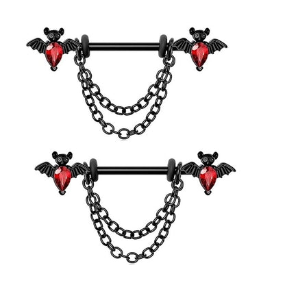 1 Piece Belly Rings Minimalist Heart Shape Copper Inlay Rhinestones Nipple Rings & Studs Belly Rings