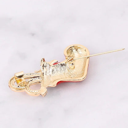 Fashion Pin Snowman Elk Alloy Rhinestones Women'S Brooches