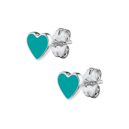 Minimalist Heart Plating Copper Earrings Ear Studs