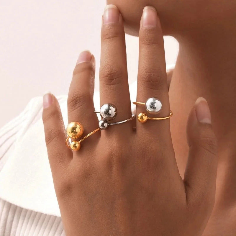 Minimalist Geometric 201 Stainless Steel Plating Stainless Steel Rings