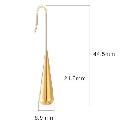 1 Pair Retro Water Droplets Plating 304 Stainless Steel 18K Gold Plated Drop Earrings