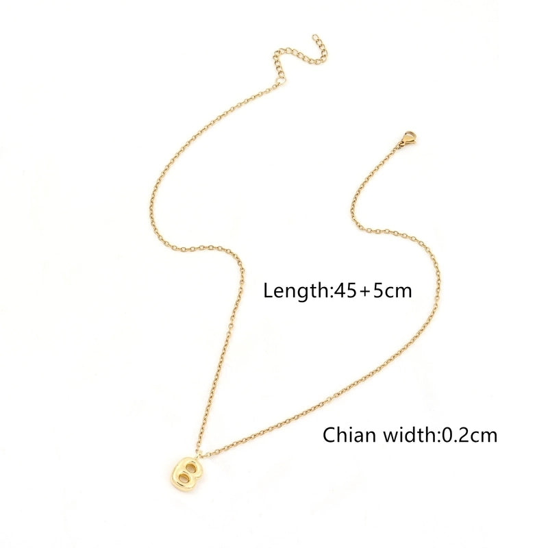 201 Stainless Steel Copper Letter Pendant Necklace
