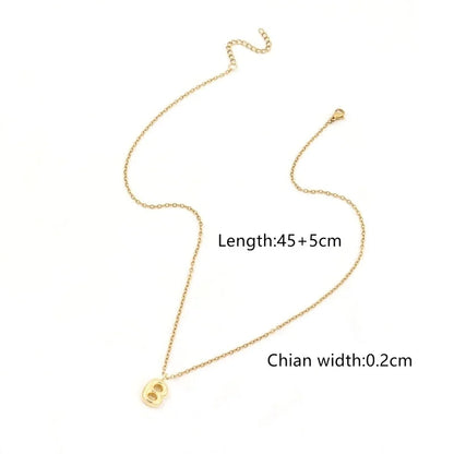 201 Stainless Steel Copper Letter Pendant Necklace