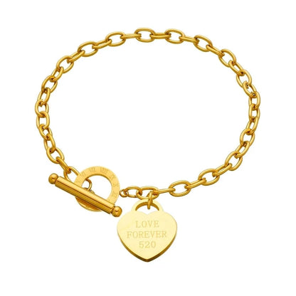 Minimalist Classic Style Heart Shape 304 Stainless Steel Stainless Steel Bracelets In Bulk