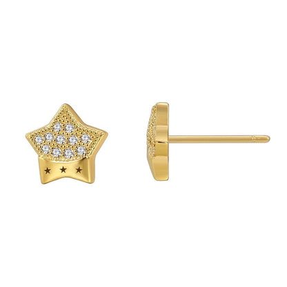 1 Pair Minimalist Classic Style Butterfly Plating Inlay Brass Zircon 18K Gold Plated Ear Studs