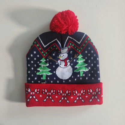 Kid'S IG Style Santa Claus Elk Pom Poms Wool Cap