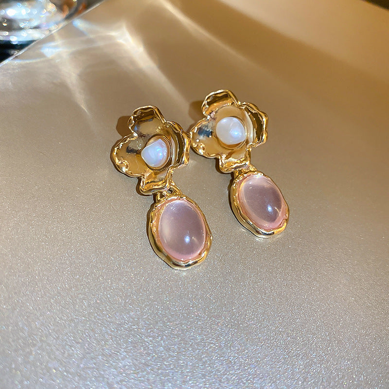 Mid-century Modern Round Geometric Copper Electroplating Earrings