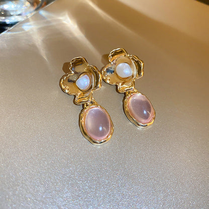 Mid-century Modern Round Geometric Copper Electroplating Earrings