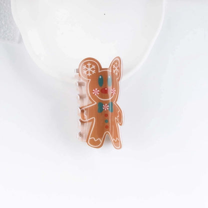 Cute Christmas Women's Christmas Hat Gingerbread PVC Hair Claws