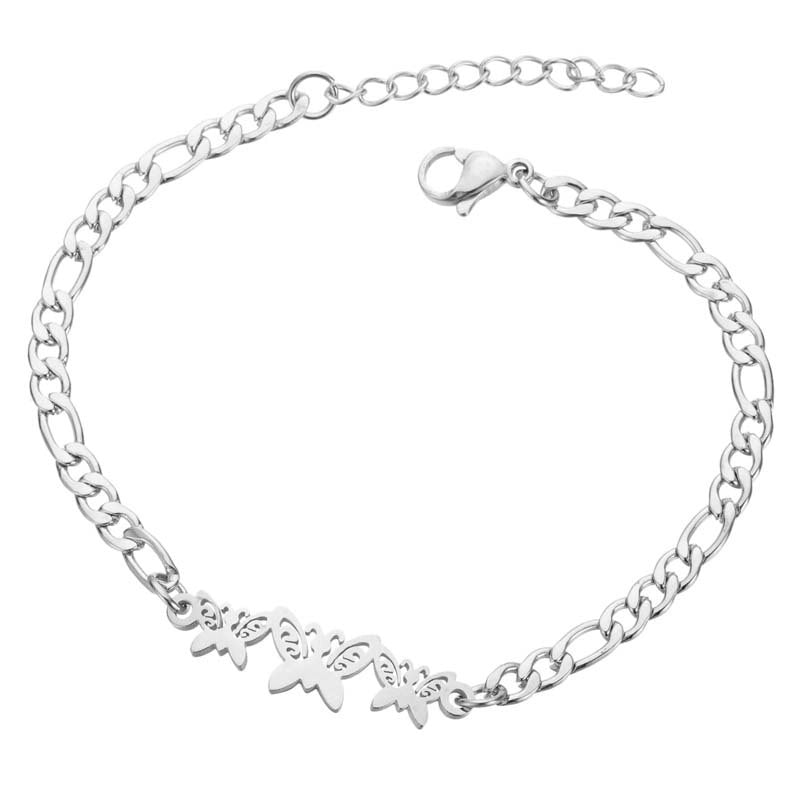 Fashion Butterfly Snowflake Stainless Steel Bracelets 1 Piece