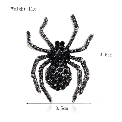 Retro Pin Spider Zinc Alloy Inlay Rhinestones Unisex Brooches