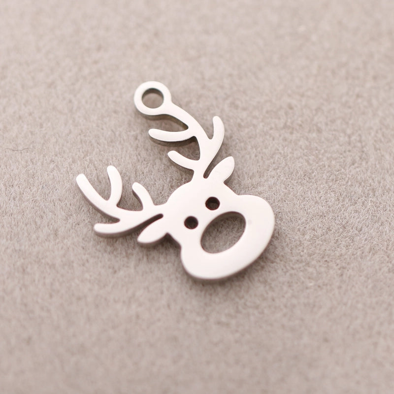 5 PCS/Package 13*16mm 14*19mm 304 Stainless Steel Christmas Tree Snowman Snowflake Pendant Jewelry Accessories