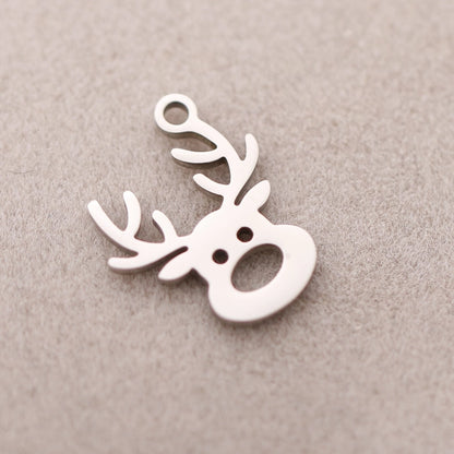 5 PCS/Package 13*16mm 14*19mm 304 Stainless Steel Christmas Tree Snowman Snowflake Pendant Jewelry Accessories