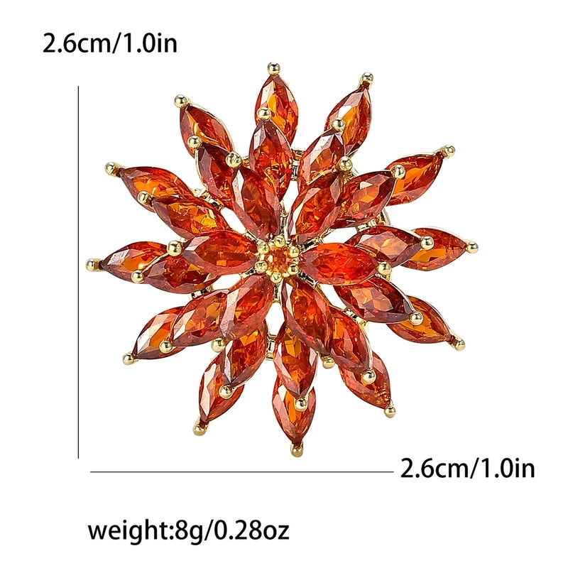 Shiny Pin Snowflake Copper Women's Brooches