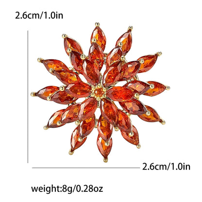 Shiny Pin Snowflake Copper Women's Brooches