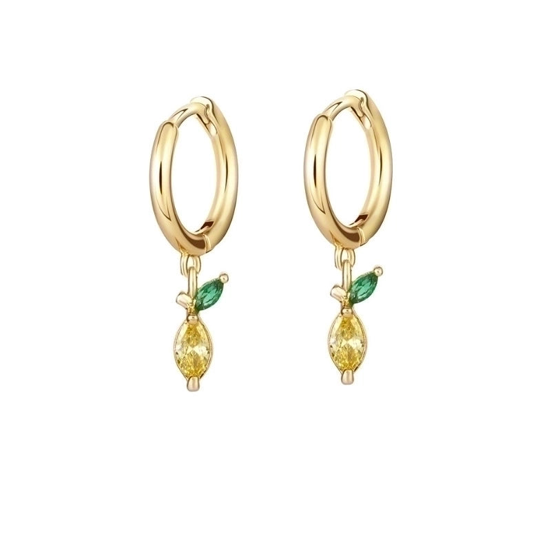 1 Pair Fashion Fruit Pineapple Watermelon Copper Inlaid Zircon Drop Earrings