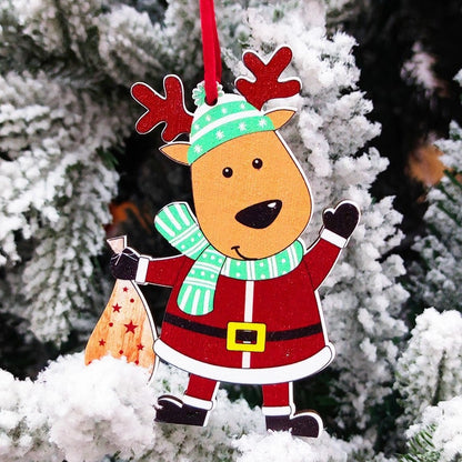 Cross-border Christmas Decorations Christmas Tree Pendant Snowflake Hanging Ball Pine Cone Gift Bag Christmas Old Man Small Drum Butterfly