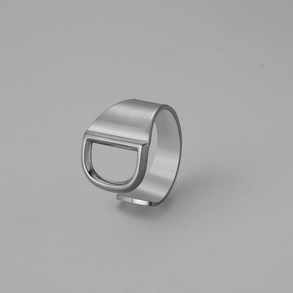 Ins Style Letter Titanium Steel Plating Open Ring