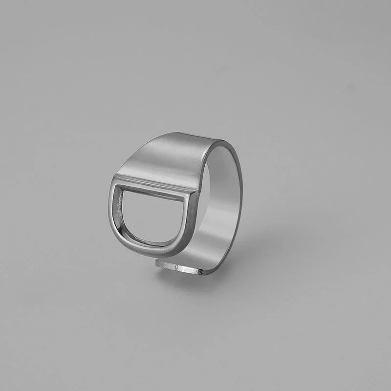 Ins Style Letter Titanium Steel Plating Open Ring